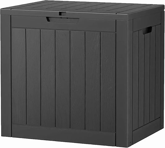 Outdoor Storage Box, 31 Gallon Deck Box, Large Resin Storage Cabinet for Gardening Tools, Patio Pillow, Lockable, Waterproof and UV Resistant