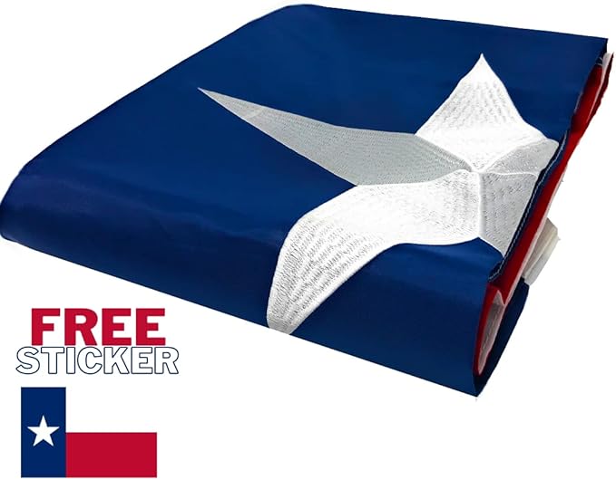 Texas Flag 3x5 ft with Embroidered Star | Tough Long Lasting Nylon | Built for Outdoor Use | UV Resistant | ZigZag Stitching on Fly End for Extra Durability