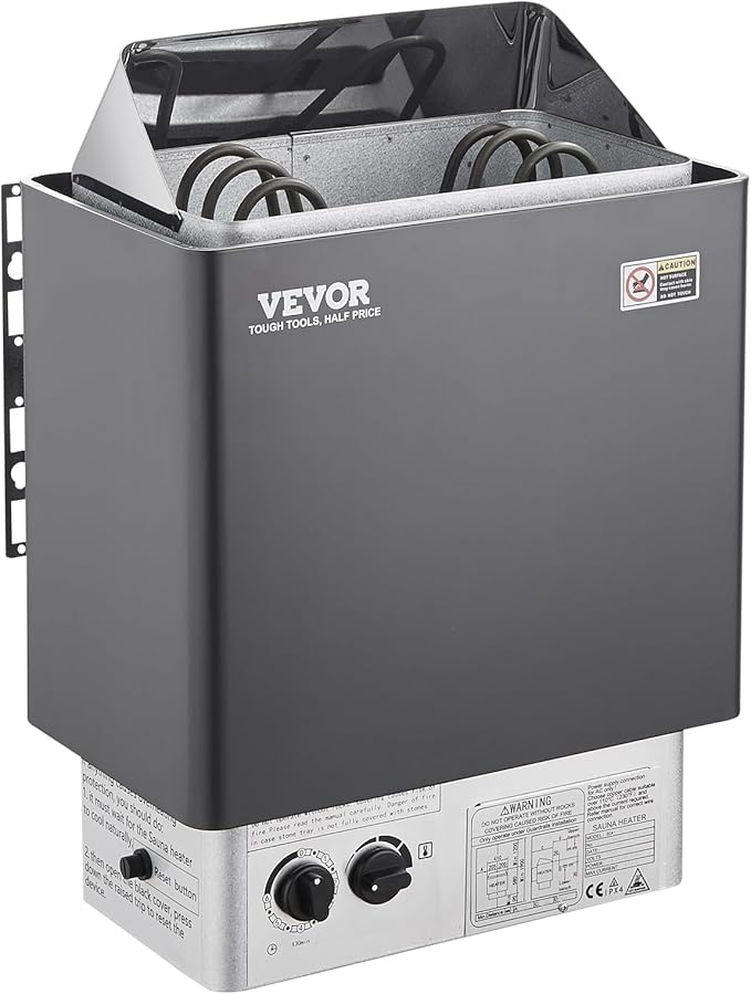 VEVOR Sauna Heater, 3KW 220V Electric Sauna Stove, Steam Bath Sauna Heater with Built-in Controls, 3h Timer and Adjustable Temp for Max. 70-141 Cubic Feet, Home Hotel Spa Shower Use