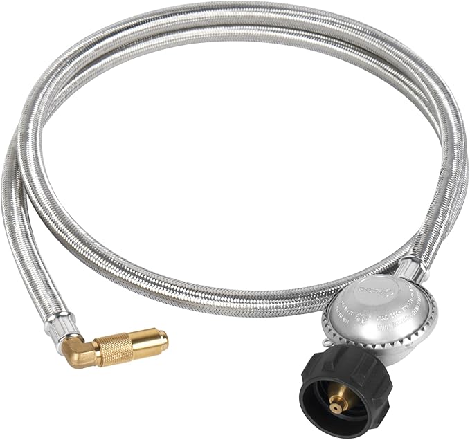 SHINESTAR Propane Adapter Hose with Regulator for Blackstone 17 & 22 Inch Griddle, 5 Feet Sturdy Braided Hose, Connect to Large Propane Tank