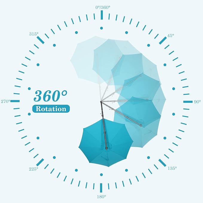HOTIME10ft Patio Umbrella Cantilever Umbrella - Upgrade and Intensify - with 360 Rotation and 5 Angles Adjustment - Aluminum Offset Pool Umbrella Square Outdoor Umbrellas for Patio Garden Deck