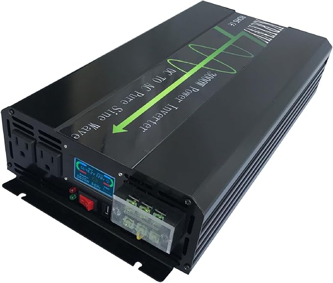 3000W Pure Sine Wave Power Inverter Peak 6000W 48V DC to 110V 120V AC 60HZ for Car RV Use or Home Solar System with LCD Display