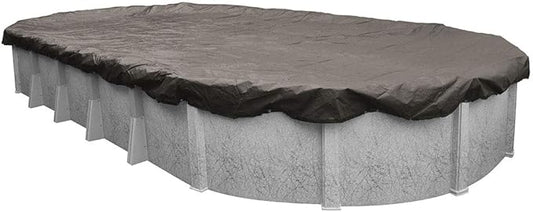 Robelle 12 x 18 ft Extra Heavy Duty Magnesium Winter Oval Pool Cover for Above Ground Pools, 4 ft Overlap (16 x 22 ft Cover Size), Solid 10 x 10 Scrim, 2.91 oz/yd2, 12-Year Warranty, Style: 591218-4