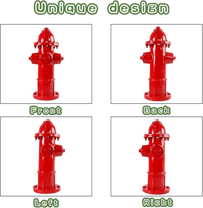 Dog Fire Hydrant Pee Post Statue with 4 Stakes, Fake Fire Hydrant for Dogs to Pee On Puppy Pee Post Training Tool Yard Garden Indoor Lawn Ornament Outdoor Statue (25 * 12 inch)