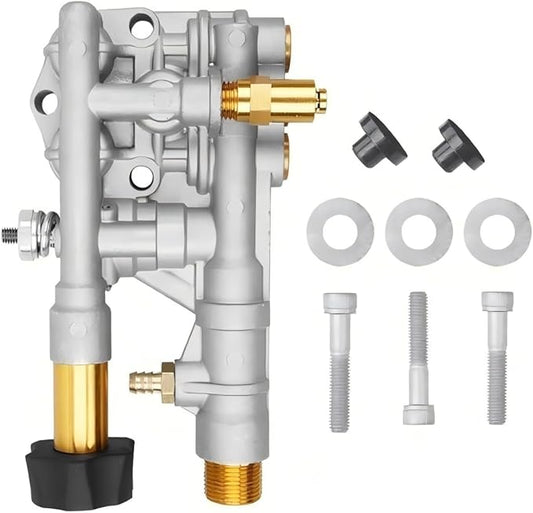 7108366 Pressure Washer Pump Manifold Replacement Kit for 510020 and 520006 Axial Cam Pressure Washer Pumps Compatible with Simpson Cleaning Manifold