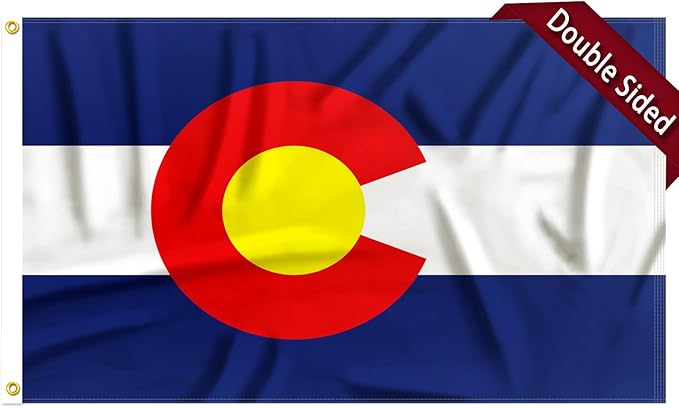 FLAGWIN Colorado Flag 3x5 FT - 3 Ply Double Sided Polyester Flag with Brass Grommets - Vivid Color and Fade Proof State of Colorado Flags 3x5 Outdoor