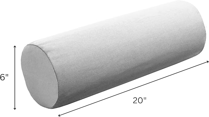 Cushion Source 20" x 6" Sunbrella Bolster Pillow, Indoor/Outdoor Decorative Support Pillow, Fade and Water Resistant, Sunbrella Seville Seaside