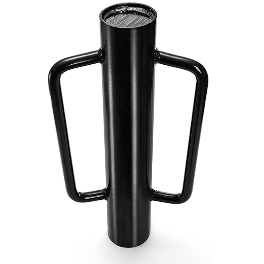 TOPZEA Fence Post Driver, 12LB Heavy Duty T Post Pounder with Ergonomic Handle, 2.7" Inner Dia Steel Posts Hole Diggers Hand Rammer Tool for T Posts, U Channel, Garden& Farm Fencing, Black