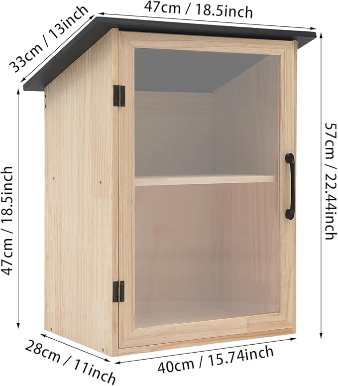 Outdoor Library Book Box - 2-Tier Literature Exchange Box Outdoor Book Storage Little Wood Cabinet with Shelf for DIY, Neighborhoods Community and Schools Sharing Books, Literature (Style 3)