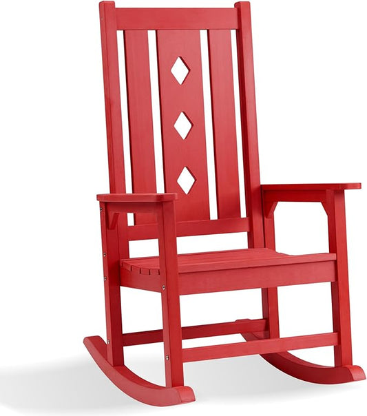 Oversized Rocking Chair, Outdoor Rocking Chair for Adults, All Weather Resistant Porch Rocker for Lawn Garden, 350lbs Weight Capacity