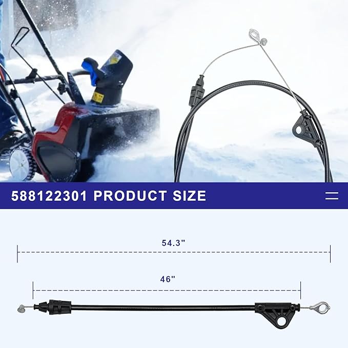 588122301 Speed Control Cable for Husqvarna Snow Blower ST224 ST227P ST230P