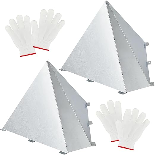 2 Sets Snow Splitter for Chimneys Metal Roofs Adjustable Angle Roof Vent Snow Guard for 6" and 8" Wood Stove Pipes Chimneys Prevent Ice Dams and Winter Hazards