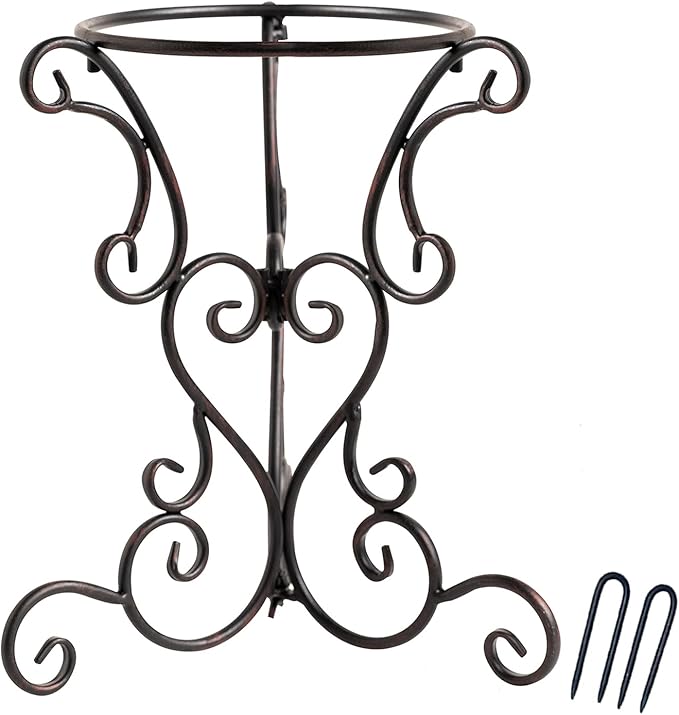 Gazing Globe Stand, Gazing Ball Stand for 8-10 Inches Garden Gazing Globes, Outdoor Garden Black Metal Scroll Gazing Globe Display Stand
