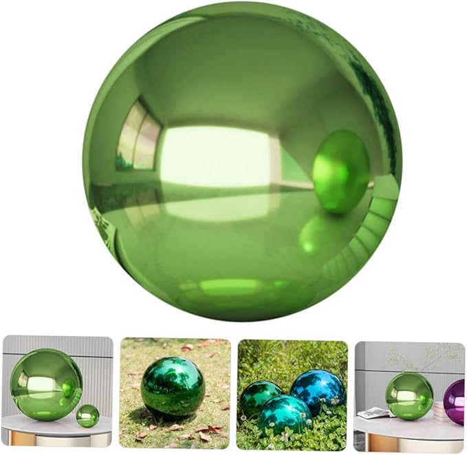 Milisten Garden Gazing Ball Reflective 4.72inch Outdoor Decorative Stainless Steel Sphere