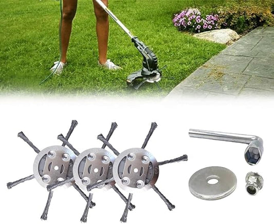 3 Packs Steel Wire Trimmer Head, 2025 New String Trimmer Replacement Head for Electric Battery Powered Cordless String Trimmer,6 Inch Wire Weed TrimmerHead Weed Remover Tool.(6 Blade)