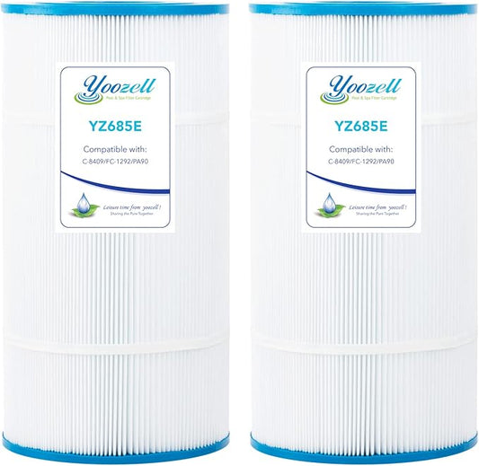 YZ685E. Swimming Pool Replacement Filter Replaces for Unicel C-8409 90Sq.ft FC-1292 PA90 Hayward CX900RE Darlly 80951 2Pack