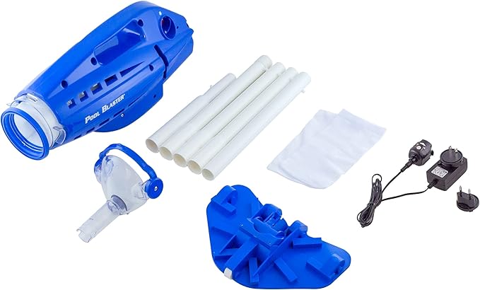 POOL BLASTER Millennium Cordless Pool Vacuum for Above Ground Pools w/Pole Set, High Capacity, Strong Suction, Handheld Rechargeable Swimming Pool Vacuum for Inground Pools, Hoseless, by Water Tech