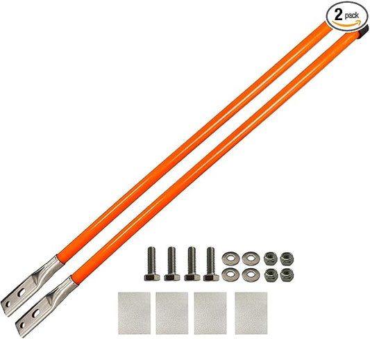 28'' Orange Snow Plow Blade Marker Guide Kit Solid All Steel Wire High Visibility with Stainless Steel Joint for Most Snow Plow Not Easy to Break and Rust Low Temperature Resistance