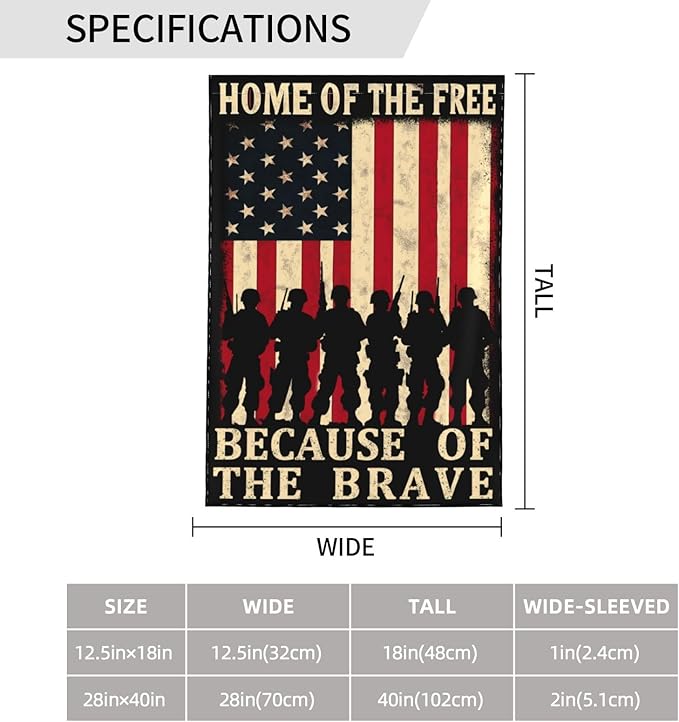 Veterans Day Garden Flag 4th of July Decorations Vertical Double Sided Outdoor Yard Flags 12.5x18 Inch Burlap Banners for House Lawn