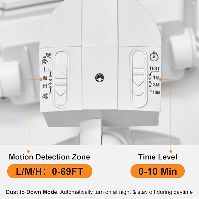 70W LED Security Lights with Motion Sensor Outdoor, 7000 Lumen Super Bright, 3000K/5000K Light, IP65 Waterproof, Dusk to Dawn, 3 Heads Motion Detected Flood Light Garage Yard Porch (White)