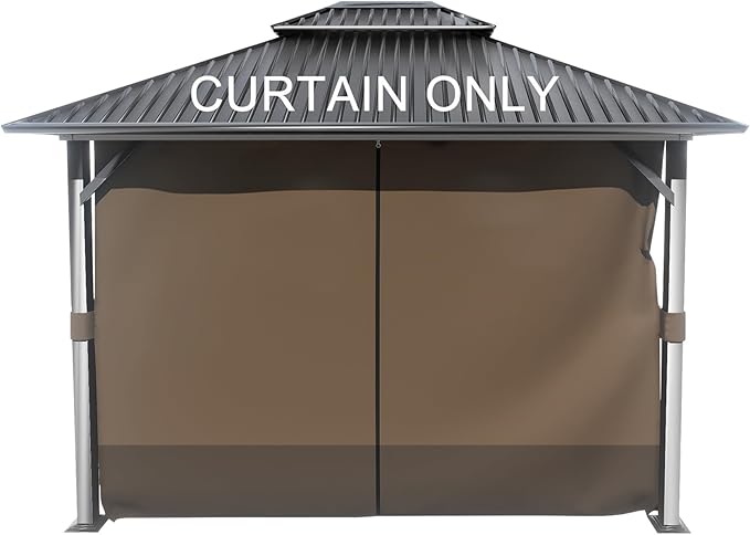 BPS 10' x 13' Gazebo Curtain Privacy 4-Panel Sidewall Outdoor Replacement Shade (Only Curtain)