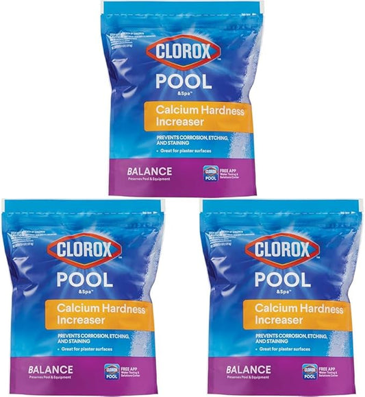 Clorox® Pool&Spa™ Swimming Pool Calcium Hardness Increaser, Prevents Corrosion, Etching and Staining, 4LB (Pack of 3)