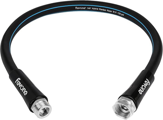 Fevone Garden Leader Hose 3 ft., Lightweight Hybrid Water Hose, Flexible and Durable, Leak-Free Connections