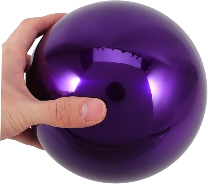 Garden Reflective Ball Gazing Globe Ball Gazing Ball Shiny Hollow Sphere Sparkling Gazing Door Decor Mirror Ball Mirrors Stainless Steel Outdoor Purple Ball Rack