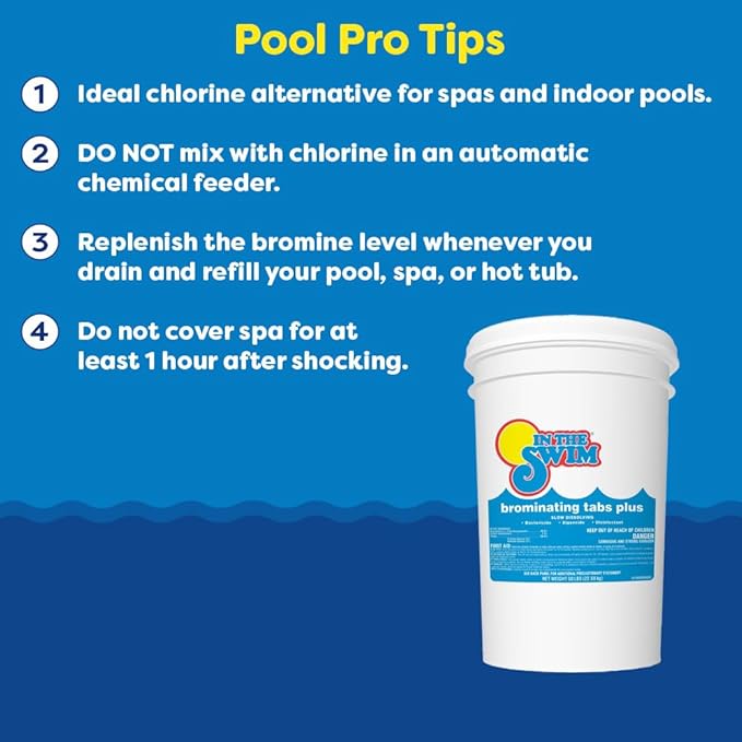 In The Swim Bromine Plus and Chlorine-Free Shock Bundle: Includes 25 Pound Bucket of Bromine Plus and 24 x 1 Pound Bags Chlorine-Free Shock - Effective Low Odor Alternative