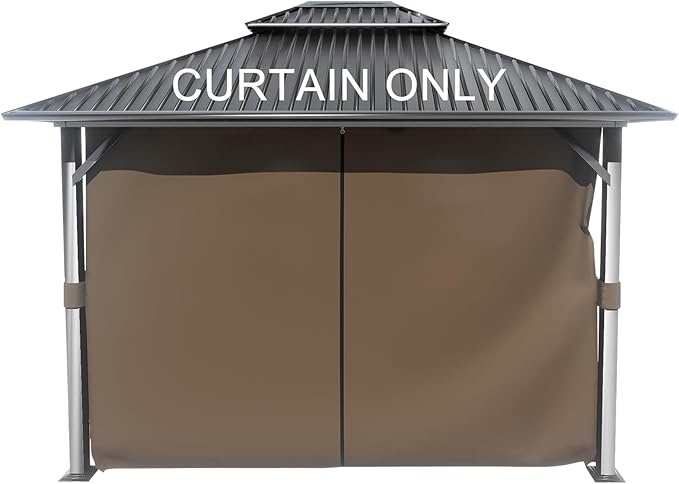 BPS 10' x 12' Gazebo Curtain Privacy 4-Panel Sidewall Outdoor Replacement Shade (Only Curtain)