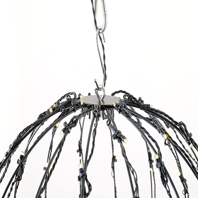 LED Light Balls Metal Hanging Tree Sphere Globe Light for Patio Holiday Festival Garden Decor (12 Inch 1 Pack)