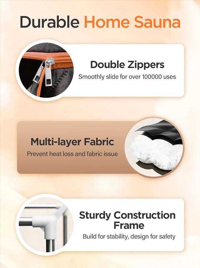 Sauna Box, Portable Sauna for Home, Personal Portable Steam Sauna Tent with 1200W 3L Steamer Heater, 15 Levels, Remote Control, Foldable Chair, Cozy Big Size 36 * 36 * 71 inches