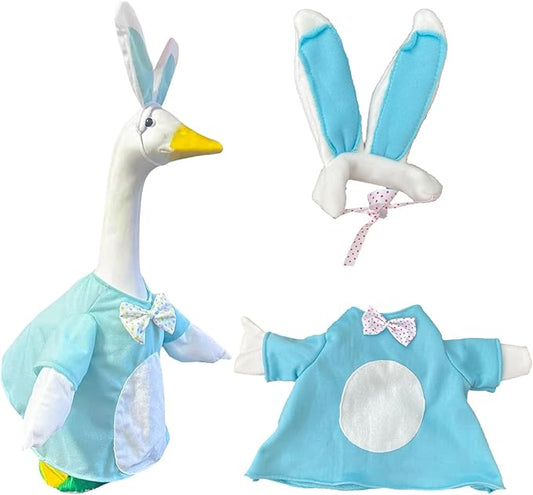 Porch Goose Outfits for 23" Plastic Porch Goose Rabbit Outfit Goose Clothes for Cement Goose for Indoor Outdoor Garden Yard Lawn Patio Art Decor(TZ)
