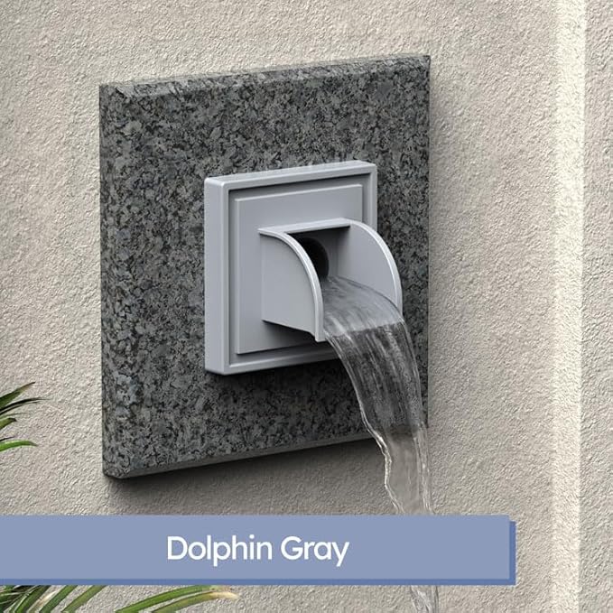 Marcello Square Pool & Fountain Water Feature Spout (Dolphin Gray)