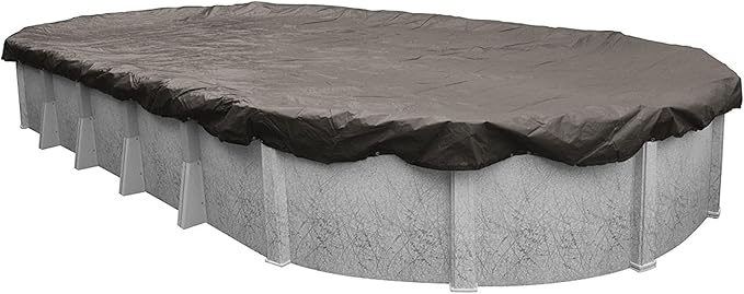 Robelle 16 x 32 ft Extra Heavy Duty Magnesium Winter Oval Pool Cover for Above Ground Pools, 4 ft Overlap (20 x 36 ft Cover Size), Solid 10 x 10 Scrim, 2.91 oz/yd2, 12-Year Warranty, Style: 591632-4A