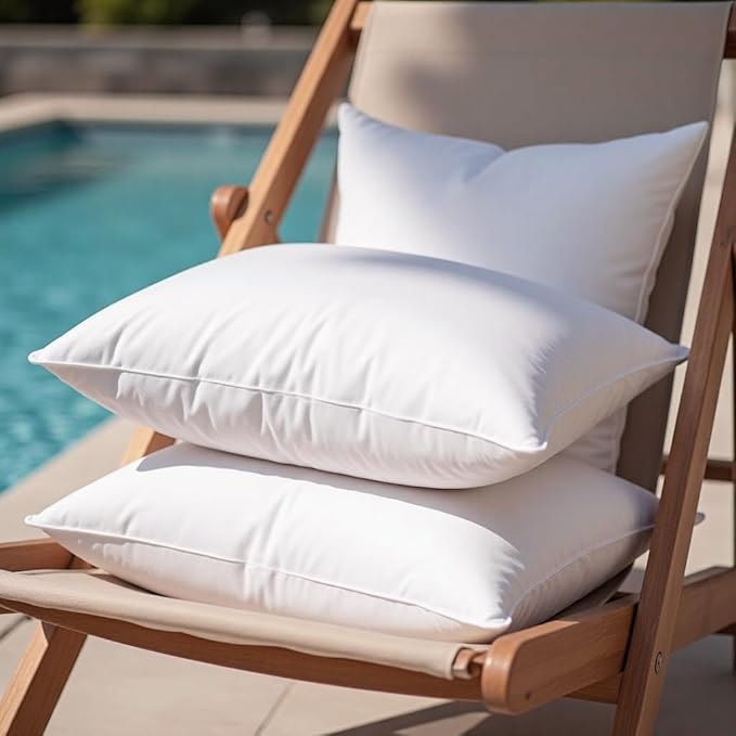 20 x 20 Outdoor Pillow Inserts Set of 2 Waterproof Square Support White Decorative Throw Pillow Inserts for Couch Sofa Beds Large Patio Furniture Cushions