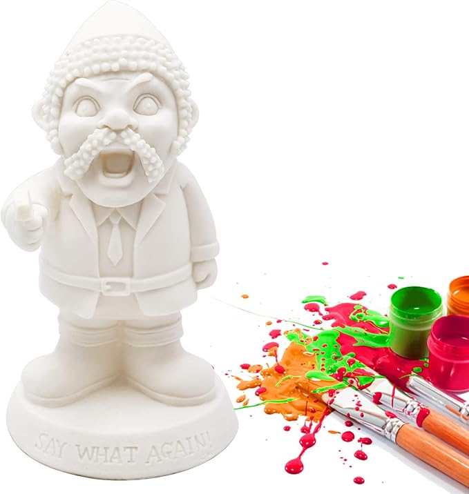 Unpainted Military Garden Gnomes, Say What Again! Funny War Gnome, DIY Paint Your Own Funny Army Gnomes, Resin Soldier Statue, Dwarf Gangster Statue, Statue for Indoor Outdoor Lawn Yard Decorations