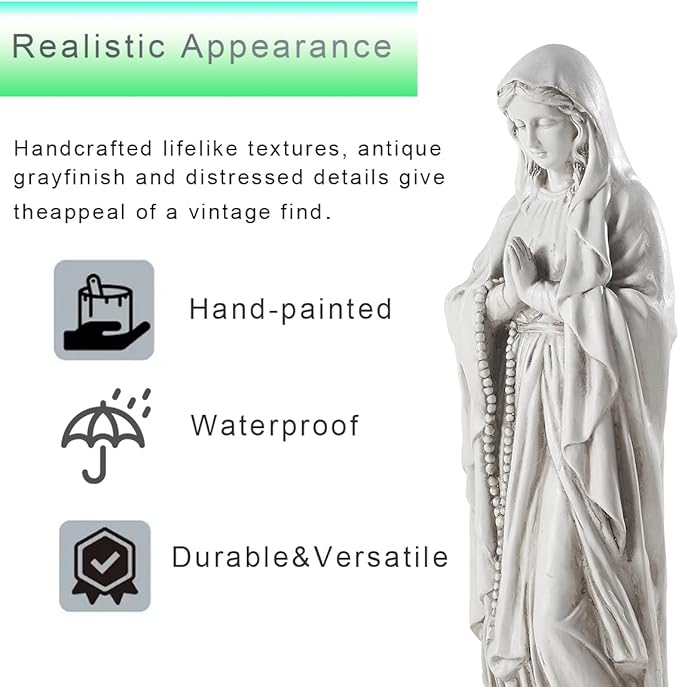 Virgin Mary Statue Outdoor, Religious Garden Statue, Blessed Mother Outdoor Statue, Large Outdoor Garden Statues Home Yard Patio Lawn Hallway