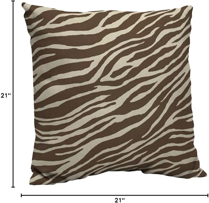 Comfort Classics Set of 2 Outdoor Patio Pillow Back Cushion 21" L x 21" W x 6" H. Polyester Fabric Zebra Inc.