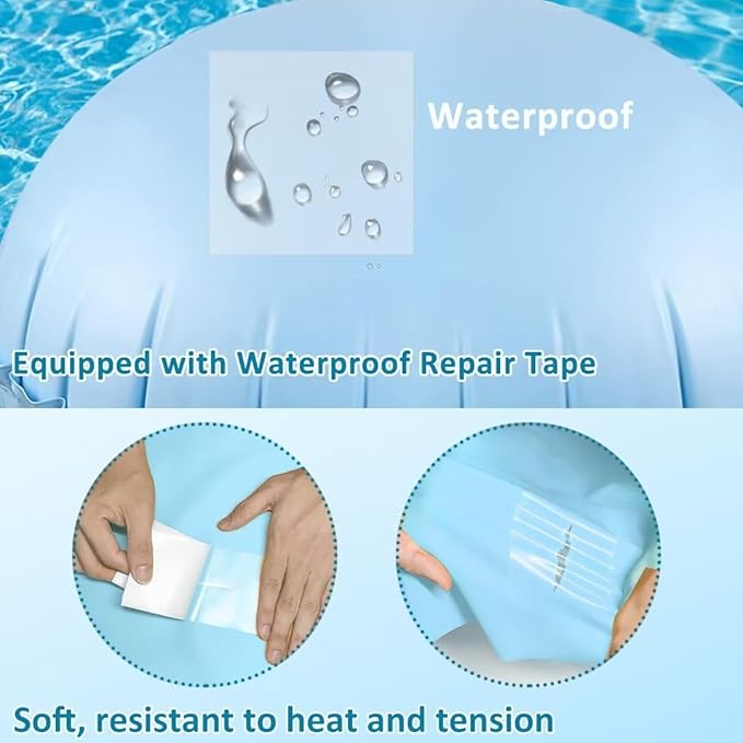 2pcs Pool Pillows for Above Ground Pools, 4ft Dia Heavy Duty Swimming Pool Air Pillow 0.4mm Thick Pool Closing Winter Kit Pool Cover Float Balloon with String Repair Tape for Winterizing Ice Equalizer