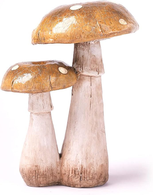 SEINHIJO Mushroom Decor Sculpture Garden Gifts Statue Outdoor Fairy Figurine Modern Patio Arts Polyresin 7.1inch