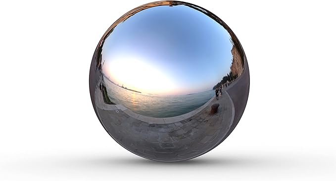 Lulu Decor, 2 pcs - 12 Silver Stainless Steel Gazing Mirror Ball, Smooth Reflective Shiny Garden Decoration Globe (2 Pc)