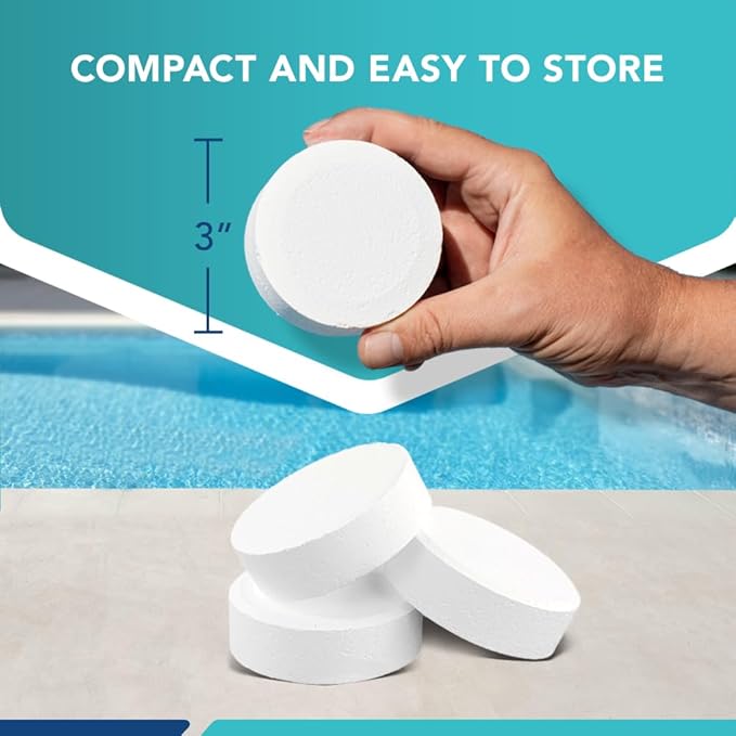 Puri Tech Pool Stabilizer and Conditioner Chlorine Tablet 7 lbs - Chlorine Stabilizer - 100% Cyanuric Acid - Enhance Chlorine Efficiency and Extend Pool Life