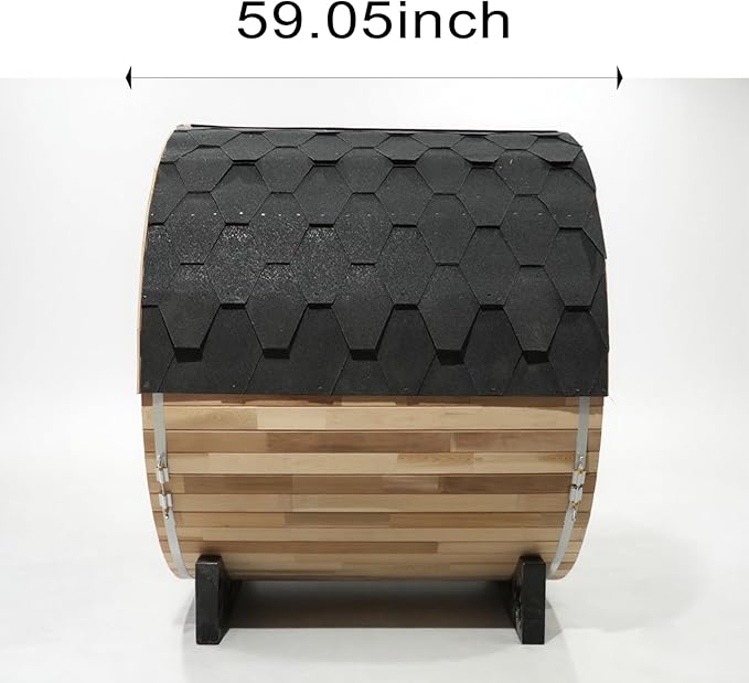 Customize Wood Burning Outdoor Sauna 2-3 Person, Customize Outdoor Steam Saunas, Panaromic Glass, Outside Sauna Room with Backrest Headrest, Wood Stove Saunas (0-195℉)