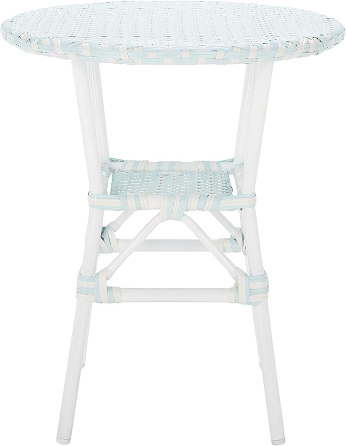SAFAVIEH Outdoor Collection California Baby Blue/White Bistro Table (Fully Assembled)