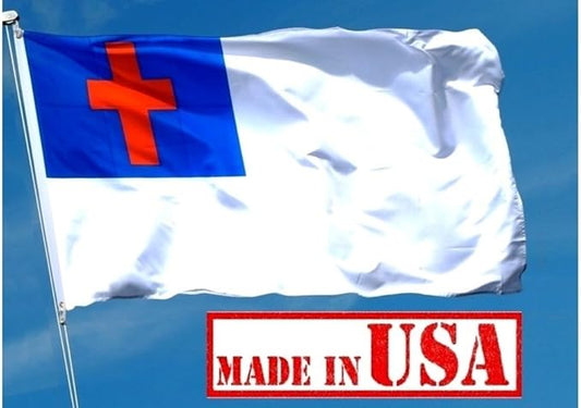 US Flag Factory - 4x6 FT Christian Flag (Sewn Cross) - 100% American Made - Outdoor SolarMax Nylon - Premium Quality