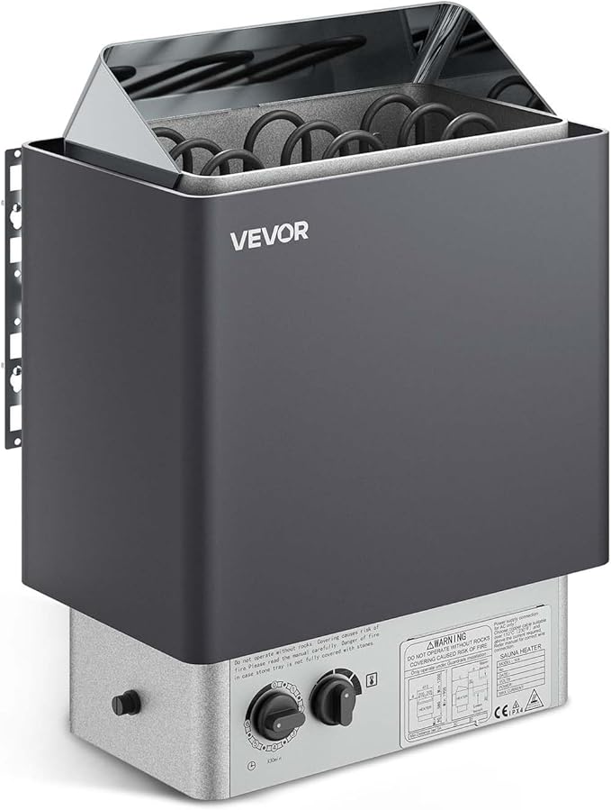 VEVOR Sauna Heater,220V Electric Sauna Stove, Steam Bath Sauna Heater 3h Timer and Adjustable Temp for Max. 176-318 Cubic Feet, (4.5KW) FCC Certification