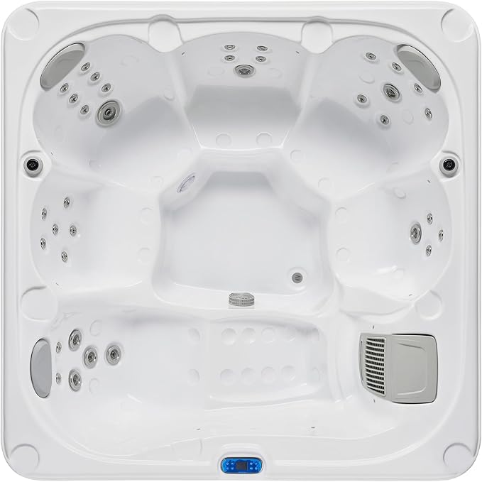 OCEAN FUTURE Hot Tub with Cover, 6 Person Indoor Outdoor Hot Tub Spa, Outdoor Spa 240V, 35 Jets, LED Lighting, Headrests, Outdoor Spa 85" x 85"