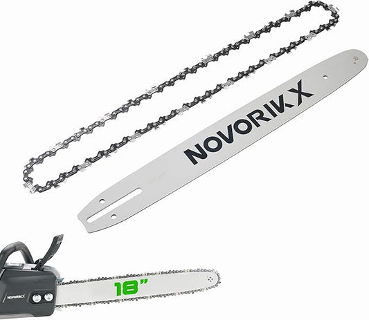 18" Guide Bar & Chain Pitch: 0.325" Low Profile 72 Drive Links Replacement Accessories For Gas Chainsaw Electric Chainsaw .058" Gauge