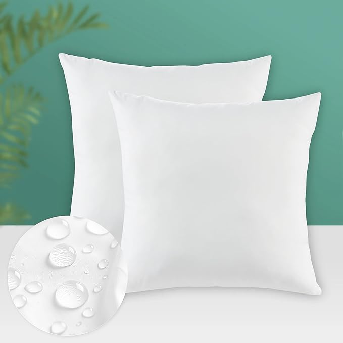 Codi 18x18 Outdoor Pillow Inserts Set of 2, Throw Pillows Waterproof for Patio Furniture